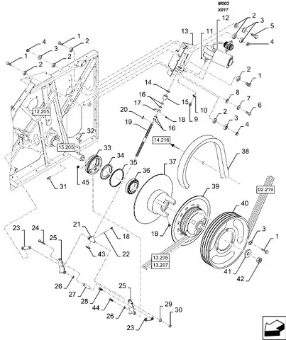 87547095 - Корпус подшипника шкива вариатора битера на валу промежут. CS, CSX, CX6